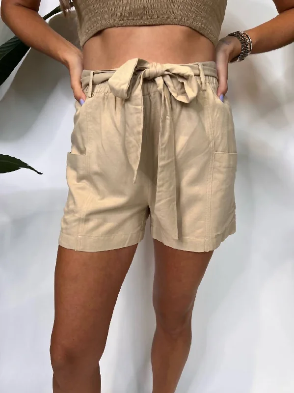 Stretchable Women Shorts for Maximum MobilityCargo Shorts In Sand