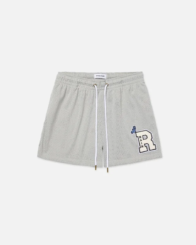 Patterned Geometric Women Shorts for a Modern AppealCLASSIC MESH SHORTS - SILVER