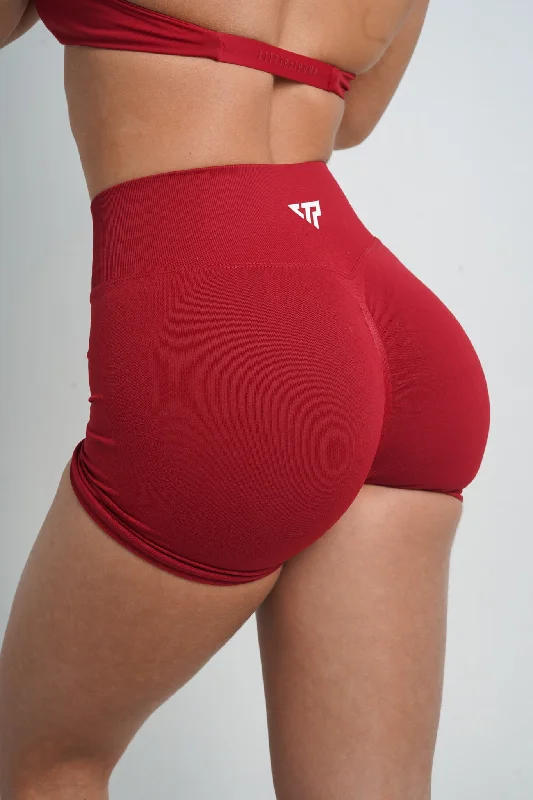 Bermuda Women Shorts for a Classic and Sophisticated LookCORE SCRUNCH SHORTS -DARK RED