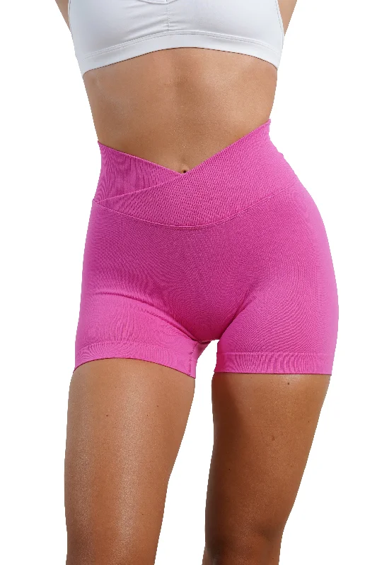 Leather Look Women Shorts for an Edgy and Chic StyleCORE V-WAIST MINI SCRUNCH SHORTS - PINK Leather Look Women Shorts for an Edgy and Chic StyleCORE V-WAIST MINI SCRUNCH SHORTS - PINK
