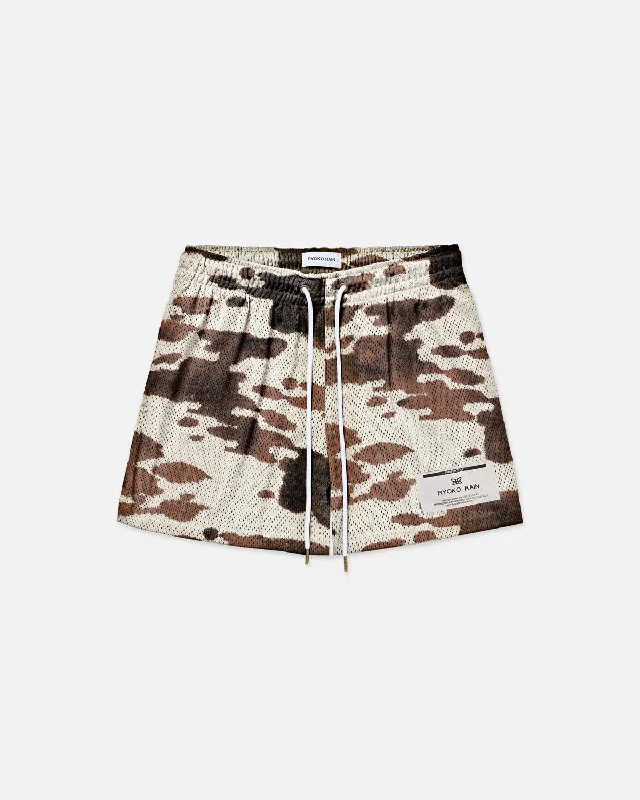 High - Waisted Women Shorts for a Retro and Flattering LookCOW PRINT