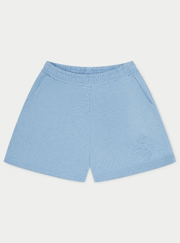 Cargo Women Shorts with Multiple Pockets for FunctionalityEMBLEM EMBOSSED SHORTS - BLUE Cargo Women Shorts with Multiple Pockets for FunctionalityEMBLEM EMBOSSED SHORTS - BLUE