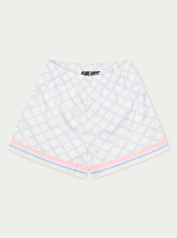 Plus Size Women Shorts with a Comfortable and Stylish FitEMBLEM PRINT SHORTS - BLUE
