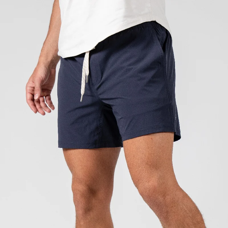 Linen Women Shorts for Breathable Comfort in Hot WeatherFlow 2.0 Mod Short (Athletic) - Midnight Blue 5.5" & 7" - Linerless Linen Women Shorts for Breathable Comfort in Hot WeatherFlow 2.0 Mod Short (Athletic) - Midnight Blue 5.5" & 7" - Linerless