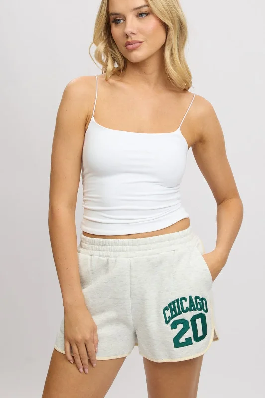 Patterned Geometric Women Shorts for a Modern AppealGrey Track Shorts High Rise Elastic Waist Patterned Geometric Women Shorts for a Modern AppealGrey Track Shorts High Rise Elastic Waist