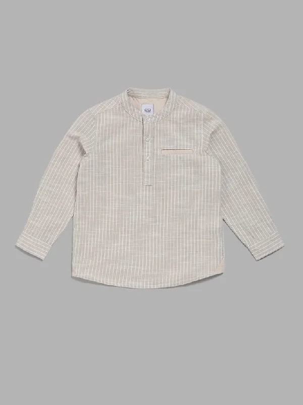 Solid Color Women Shorts in Bright Hues for a Bold StatementHOP Kids Beige Striped Shirt Solid Color Women Shorts in Bright Hues for a Bold StatementHOP Kids Beige Striped Shirt