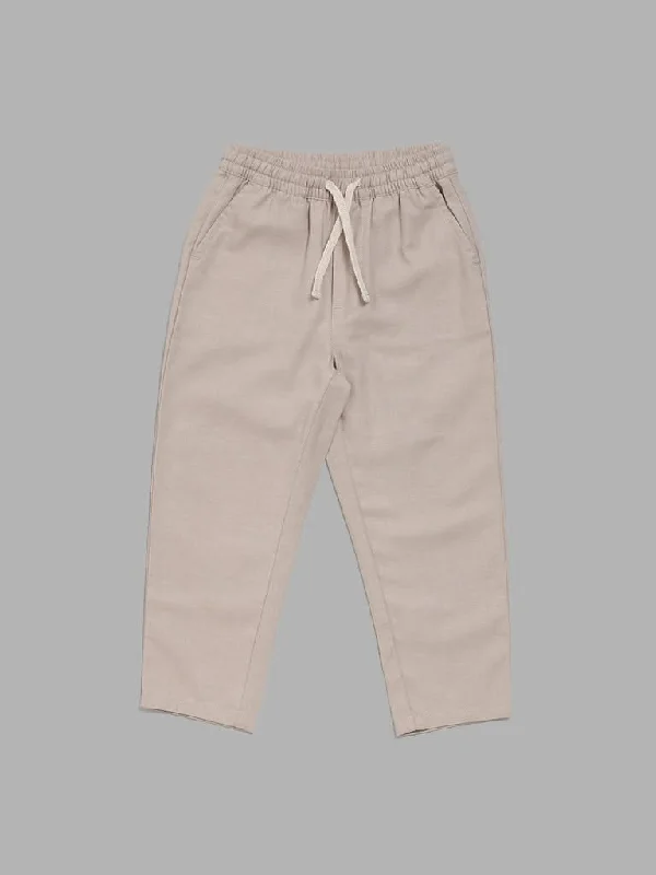 Stretchable Women Shorts for Maximum MobilityHOP Kids Beige Tapered Trousers