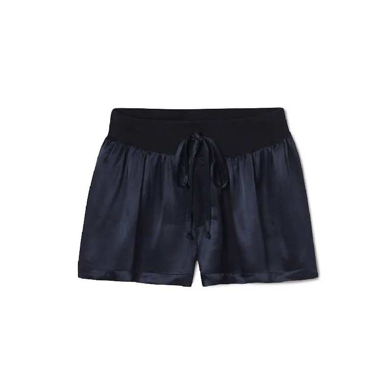 Plus Size Women Shorts with a Comfortable and Stylish FitMikel Satin Boxer Short With Draw String In Navy Plus Size Women Shorts with a Comfortable and Stylish FitMikel Satin Boxer Short With Draw String In Navy