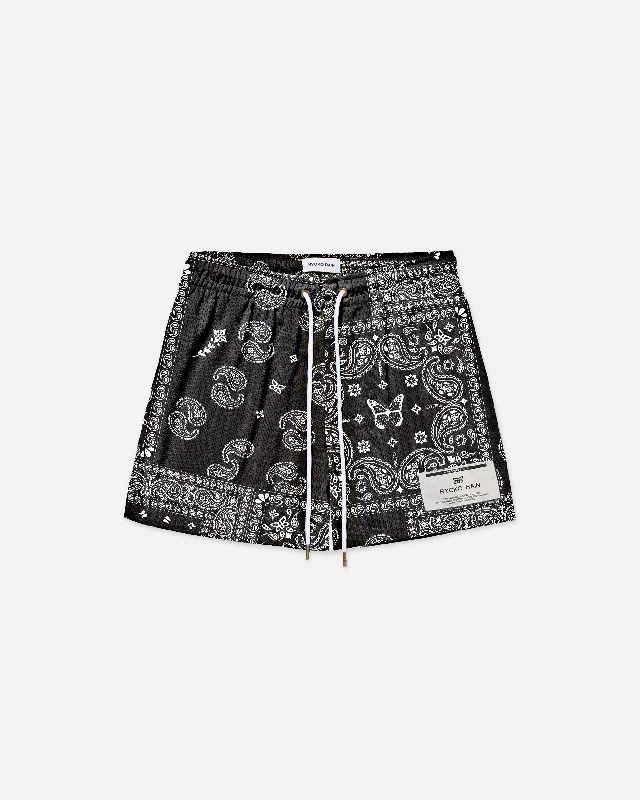 Cargo Women Shorts with Multiple Pockets for FunctionalityORIGINAL BLACK PAISLEY