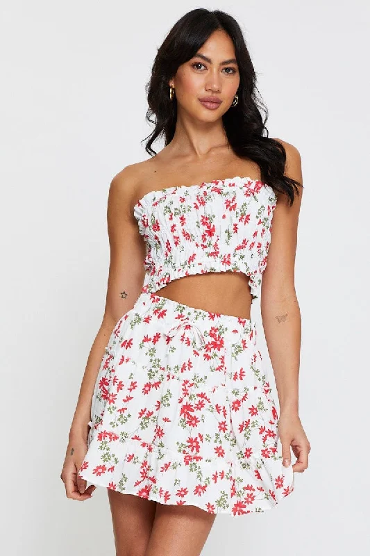 Bermuda Women Shorts for a Classic and Sophisticated LookPrint Skater Skirt