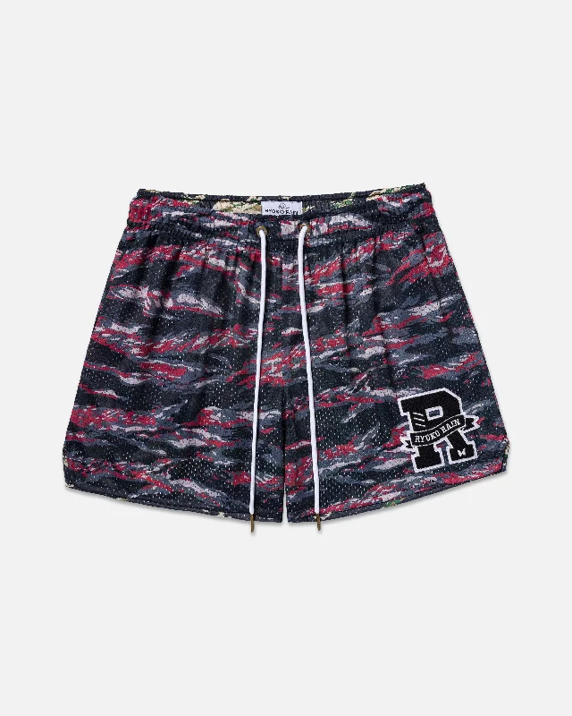 Leather Look Women Shorts for an Edgy and Chic StyleREVERSIBLE CAMO SHORTS - TIGER