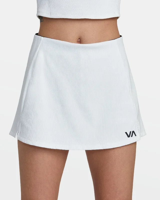 Ruffled Hem Women Shorts to Add a Feminine TouchRib Tennis Mini Skirt - Whisper White Ruffled Hem Women Shorts to Add a Feminine TouchRib Tennis Mini Skirt - Whisper White