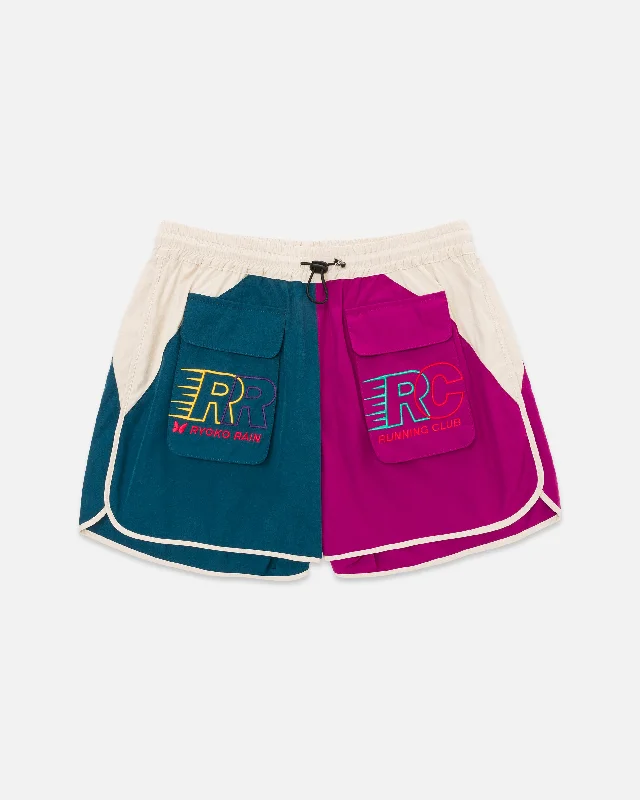 Elastic Waist Women Shorts for Easy Wear and ComfortRRRC TRACK SHORTS - TAN/MULTI