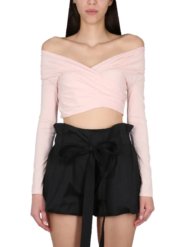 Solid Color Women Shorts in Bright Hues for a Bold StatementStretch Taffetta Shorts In Black