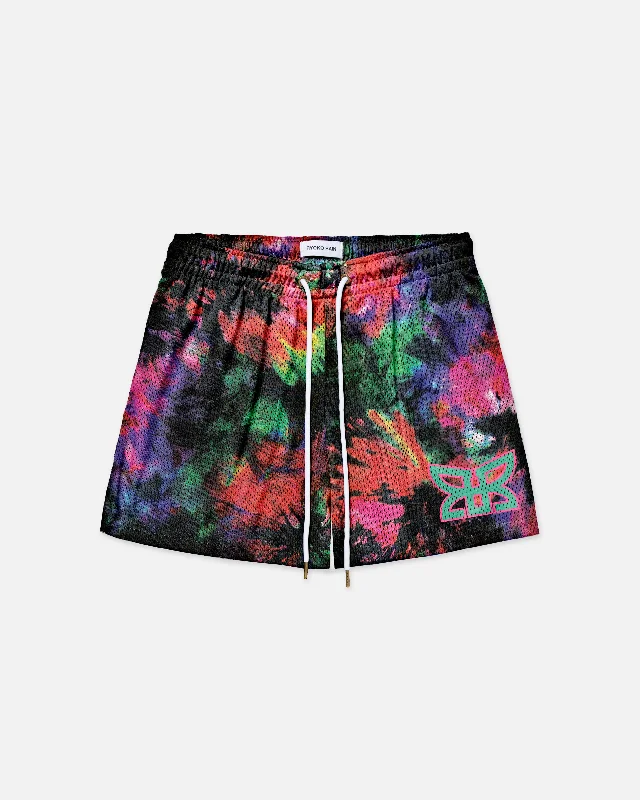 Denim Women Shorts with Distressed Details for a Casual VibeSUMMER TIE DYE - BLACK