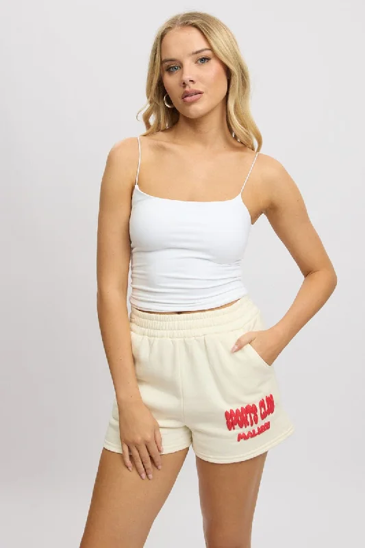 Plus Size Women Shorts with a Comfortable and Stylish FitWhite Track Shorts High Rise Elastic Waist Plus Size Women Shorts with a Comfortable and Stylish FitWhite Track Shorts High Rise Elastic Waist