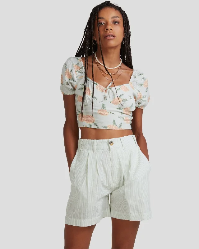 Cuffed Women Shorts for a Laid - Back and Trendy LookYacht Club Short Shorts - Pistachio Cuffed Women Shorts for a Laid - Back and Trendy LookYacht Club Short Shorts - Pistachio