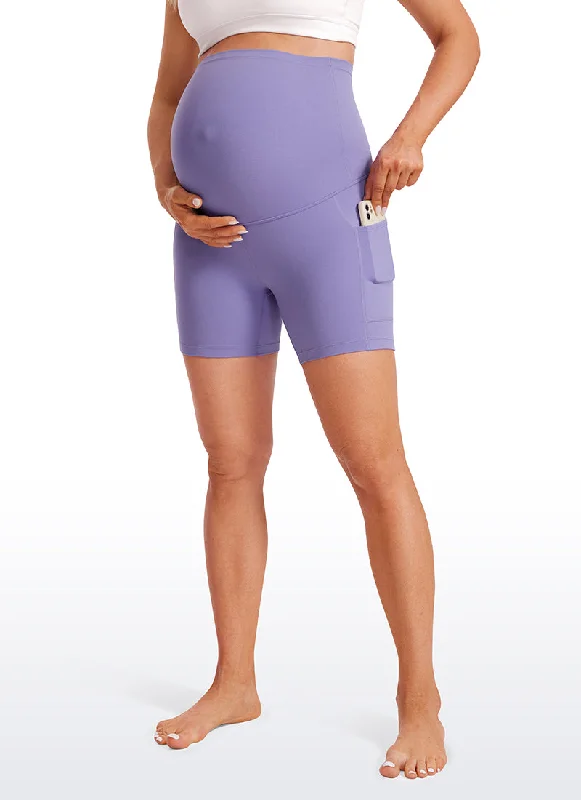 High - Waisted Women Shorts for a Retro and Flattering LookButterluxe Maternity Pockets Shorts 5''- Super High Waist