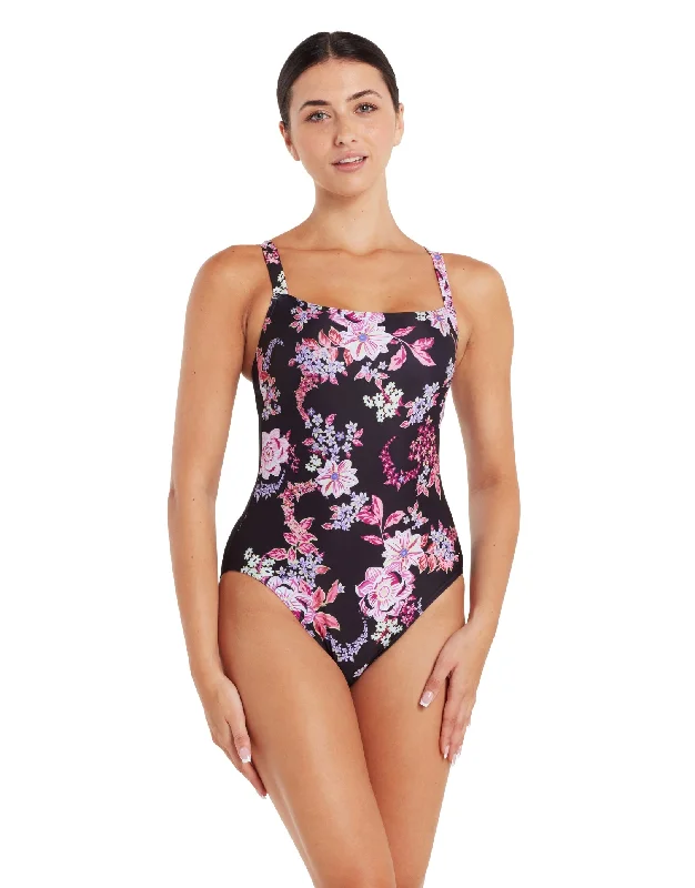 Plus size swimsuits with lace detailingArtisan Adjustable Classicback Swimsuit - Black/Pink Plus size swimsuits with lace detailingArtisan Adjustable Classicback Swimsuit - Black/Pink