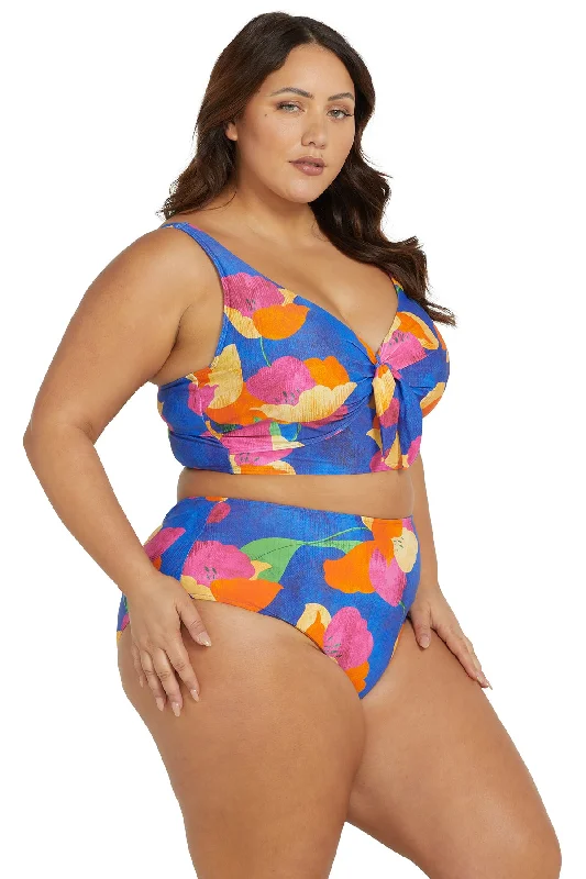 Floral - printed bikini for a feminine and colorful beach vibeAu Contraire Mondrian Reversible High Waist Swim Pant - Final Sale Floral - printed bikini for a feminine and colorful beach vibeAu Contraire Mondrian Reversible High Waist Swim Pant - Final Sale