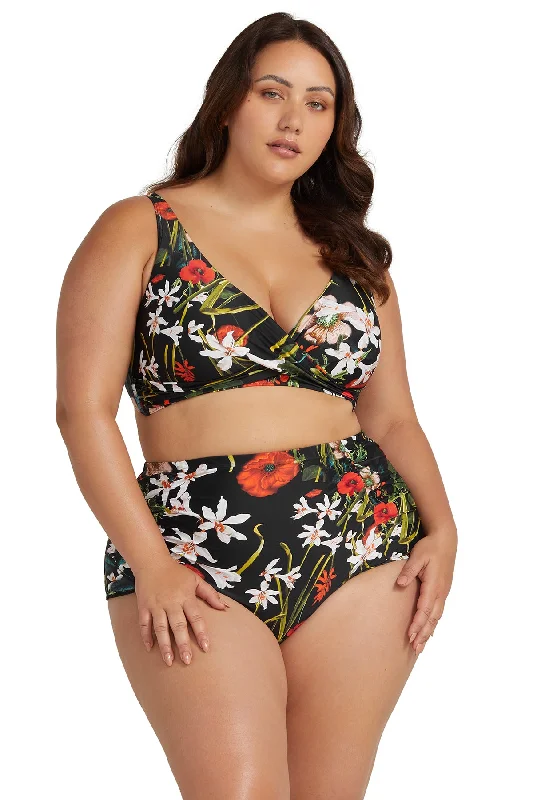 Floral - printed bikini for a feminine and colorful beach vibeWander Lost Raphael High Waist Swim Pant - Final Sale Floral - printed bikini for a feminine and colorful beach vibeWander Lost Raphael High Waist Swim Pant - Final Sale