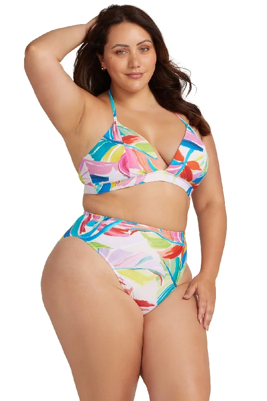 Tropical - themed bikini for a vacation - ready beach outfitNeo Folia Richter High Waist Swim Pant - Final Sale Tropical - themed bikini for a vacation - ready beach outfitNeo Folia Richter High Waist Swim Pant - Final Sale