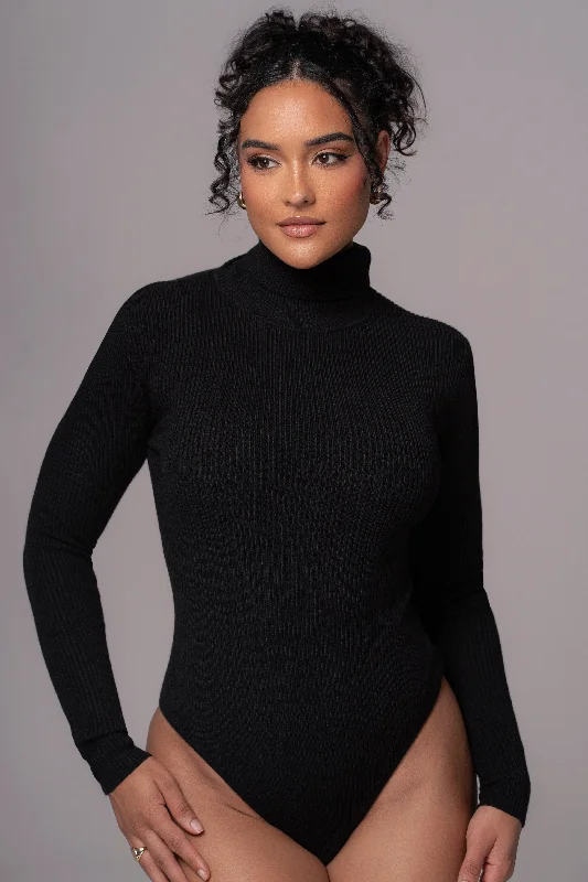 Cut - Out Bodysuits for a Trendy and Fashion - Forward StyleBlack Arlett Turtleneck Bodysuit