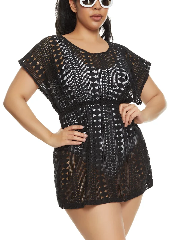 Plus size convertible swimsuits for versatile stylingPlus Size Patterned Crochet Cover Up Kimono Plus size convertible swimsuits for versatile stylingPlus Size Patterned Crochet Cover Up Kimono