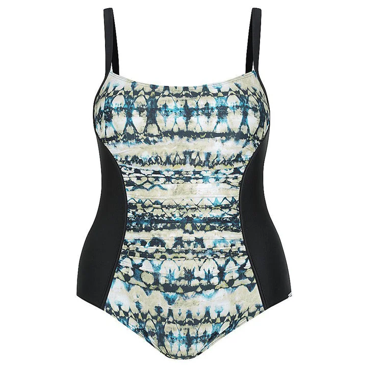 Plus size swimsuits for athletic buildsCapriosa Ink & Water Panelled One Piece