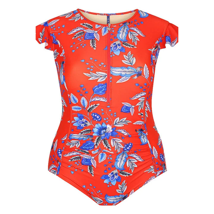 Plus size swimsuits for family beach tripsCapriosca Cherry Blossom Frill Sleeve One Piece Plus size swimsuits for family beach tripsCapriosca Cherry Blossom Frill Sleeve One Piece