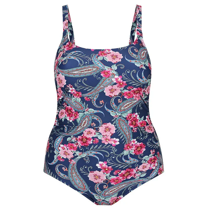 Plus size floral swimsuits for summerCapriosca Vintage Paisley One Piece Tank
