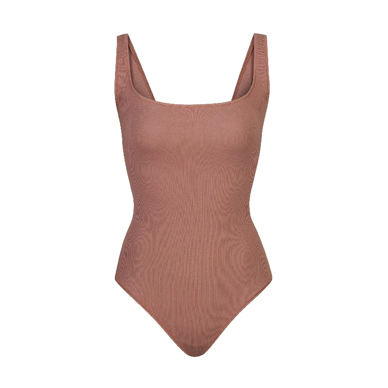 Neon Bodysuits to Stand Out at PartiesCOTTON RIB BODYSUIT | ROSE CLAY