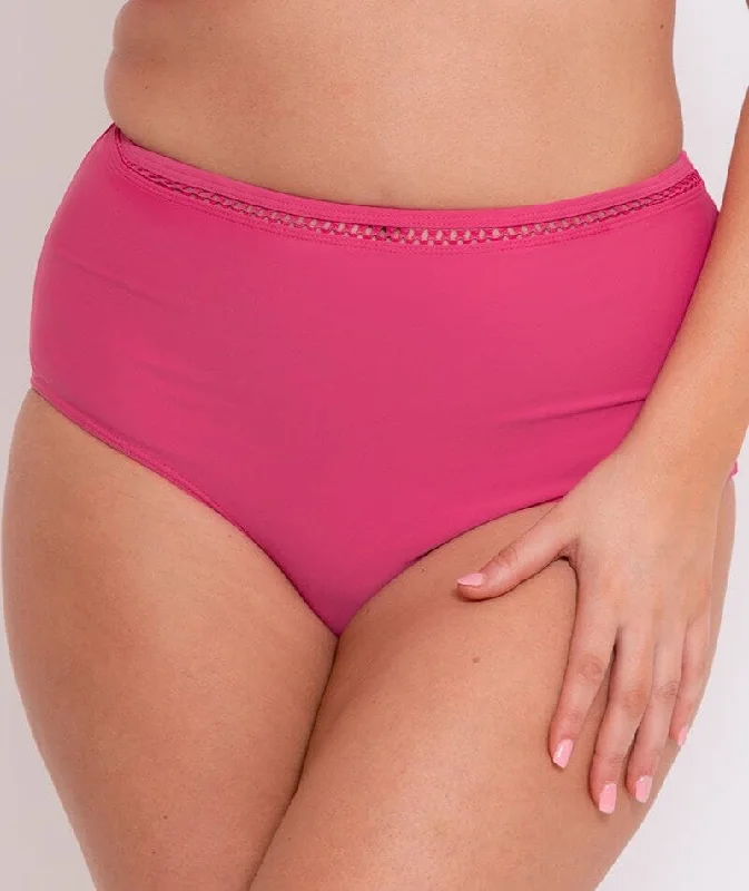 Monokini - style bikini with a unique one - piece - meets - bikini designCurvy Kate First Class High Waist Bikini Bottom - Pink Monokini - style bikini with a unique one - piece - meets - bikini designCurvy Kate First Class High Waist Bikini Bottom - Pink