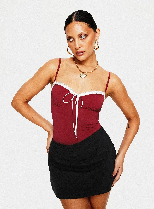 Lace Bodysuits for a Sexy and Elegant Bedroom LookDamsel Bodysuit Burgundy