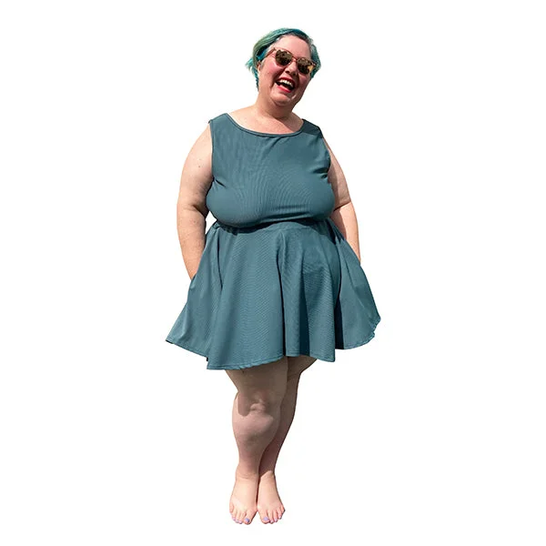 Plus size swimwear made with stretchy fabricEco Tankini