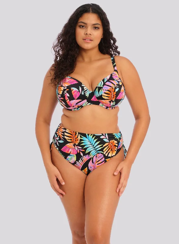 Maternity bikini for expecting mothers to enjoy the beach comfortablyElomi Swim: Tropical Falls Adjustable Bikini Brief Black Maternity bikini for expecting mothers to enjoy the beach comfortablyElomi Swim: Tropical Falls Adjustable Bikini Brief Black