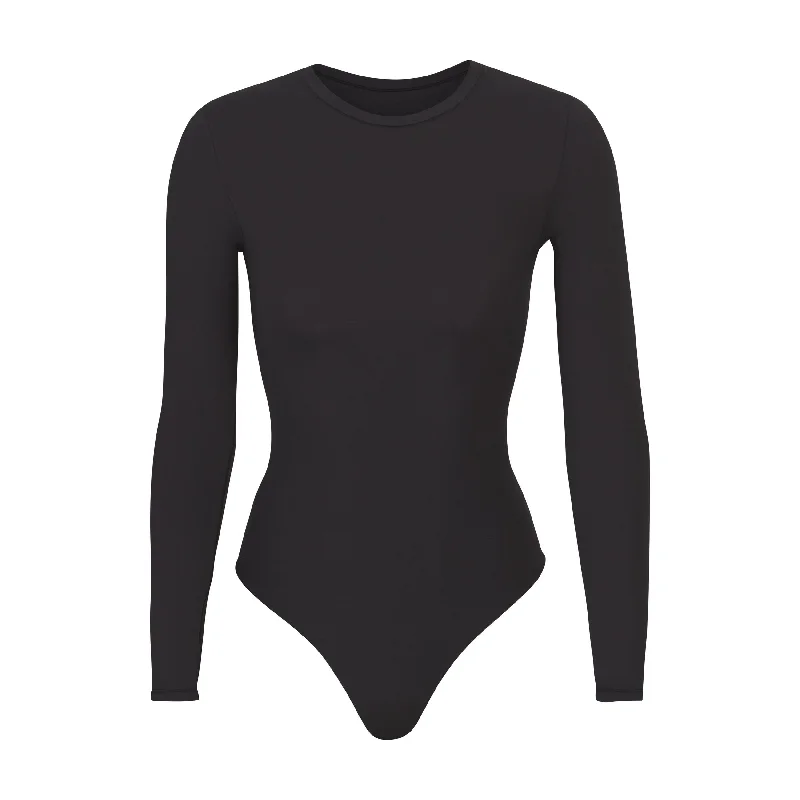 Long - Sleeve Bodysuits for Cold Weather LayeringFITS EVERYBODY LONG SLEEVE CREW NECK BODYSUIT | ONYX