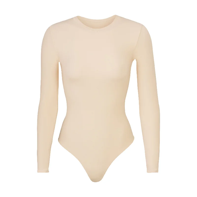 Sleeveless Bodysuits for a Cool and Casual Summer LookFITS EVERYBODY LONG SLEEVE CREW NECK BODYSUIT | SAND