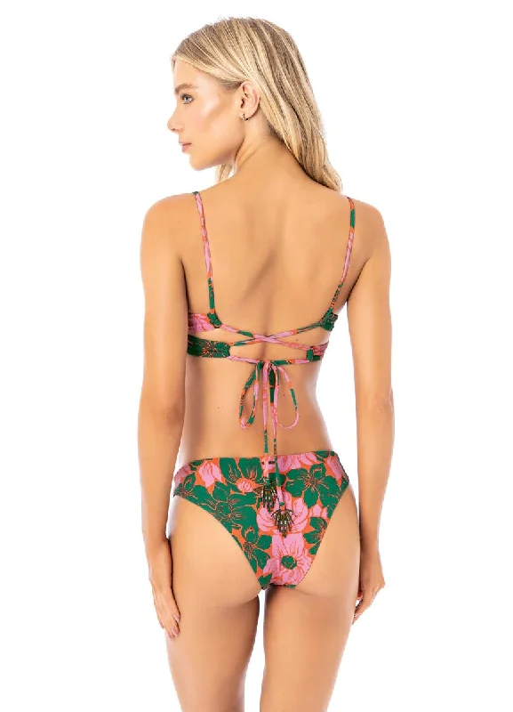 Lace - trimmed bikini for an elegant and romantic touchFloral Stamp Flirt Bikini Bottom