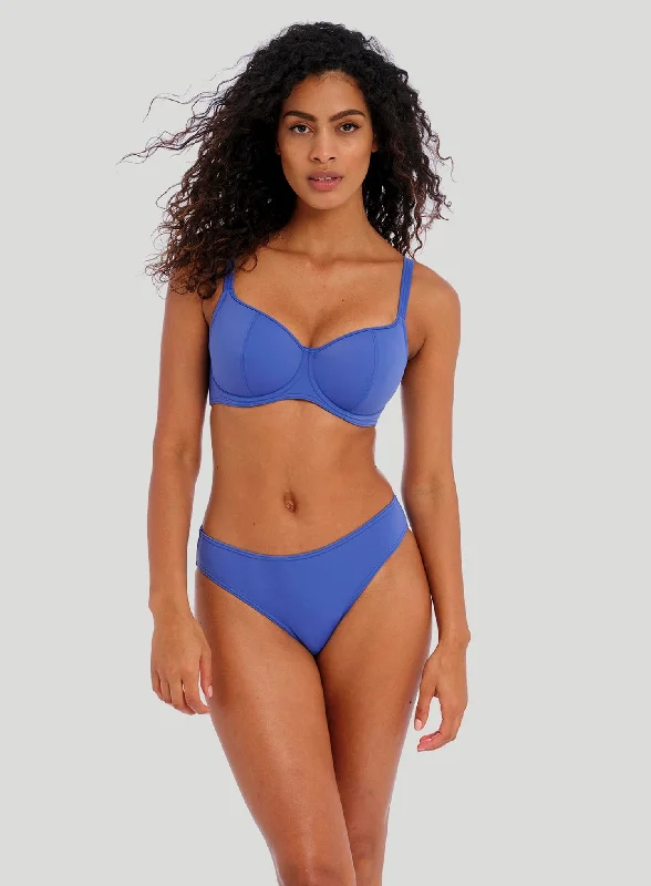 Push - up bikini top to enhance the bust for a confident beach appearanceFreya Swimwear: Jewel Cove Bikini Brief Plain Azure