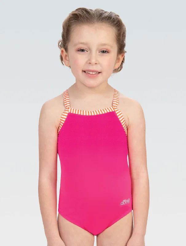 Plus size athletic swimwear for lap swimmingLD9504-PNK