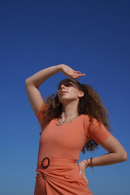 One - piece swim sets with cut - out details for a trendy lookLevana swim set with Cesca skirt  - Crabapple