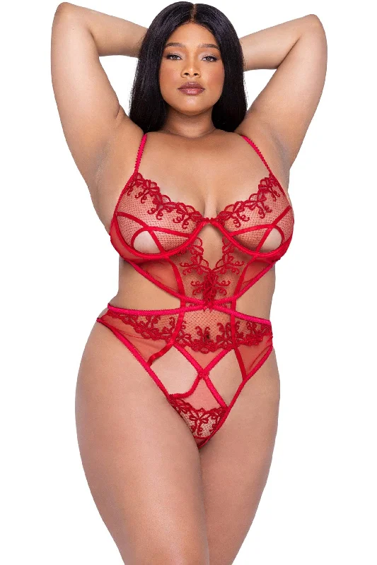 Cut - Out Bodysuits for a Trendy and Fashion - Forward StyleRouge Bow Teddy