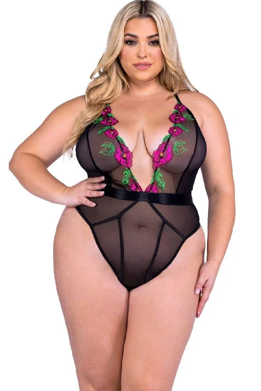 Mesh Bodysuits for a Bold and Edgy Fashion StatementPeony Teddy Plus Size