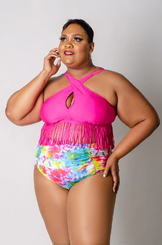 Plus size high waisted bikini bottomsMake a Splash Bikini Set