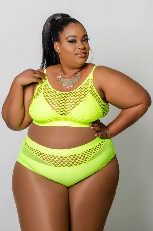 Plus size bandeau bikinis for full figuresParadise Bikini Set - Lime Green
