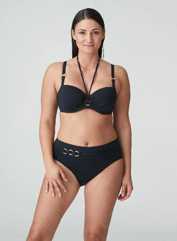 Ruched bikini with fabric gathers for a slimming effectPrimaDonna Swimwear: Damietta Full Bikini Brief Black