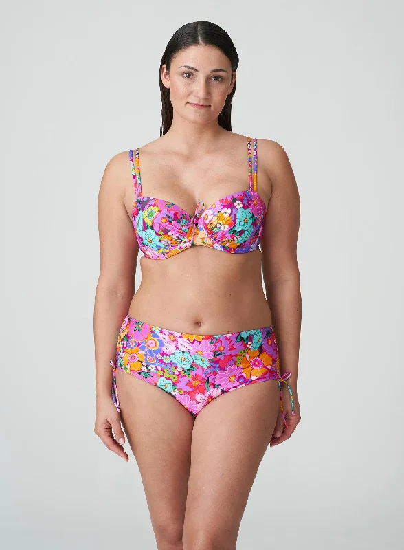 Monokini - style bikini with a unique one - piece - meets - bikini designPrimaDonna Swimwear: Najac Full Bikini Brief Floral Explosion
