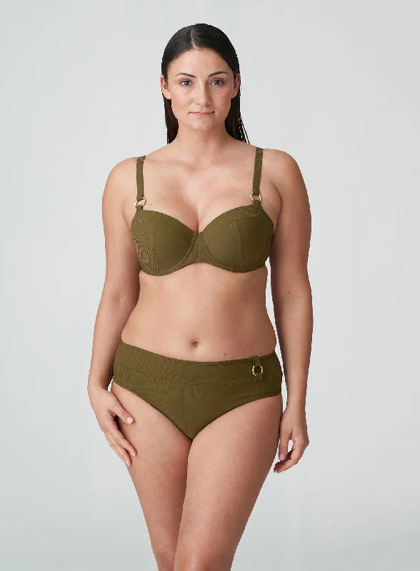 Monokini - style bikini with a unique one - piece - meets - bikini designPrimaDonna Swimwear: Sahara Full Bikini Brief Olive