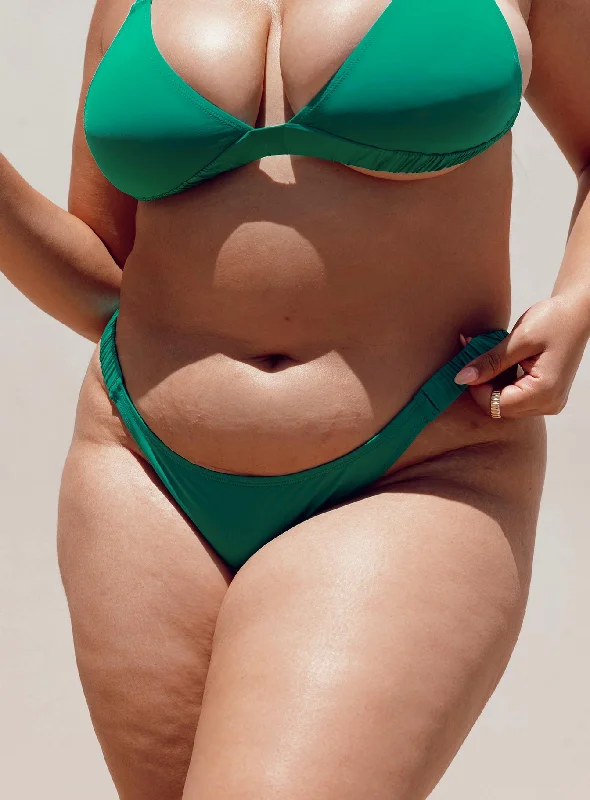 Sustainable bikini made from recycled materials for eco - conscious beachgoersJosie Bikini Bottoms Green Curve